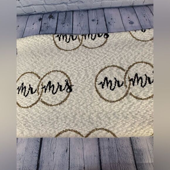 VINTAGE David Tutera Cotton Mr Mrs Grandmillenal Wedding Ring Throw Blanket - Picture 1 of 10